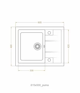 Chiuvetă 615 х 500