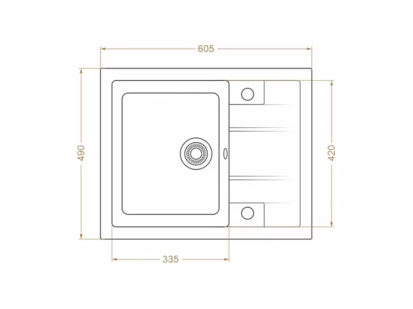 Chiuvetă 615 х 500