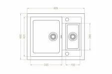 Chiuvetă 615 х 500 / 15 mm