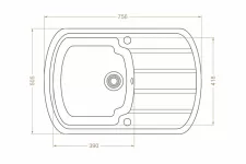 Chiuvetă 760 х 500 mm