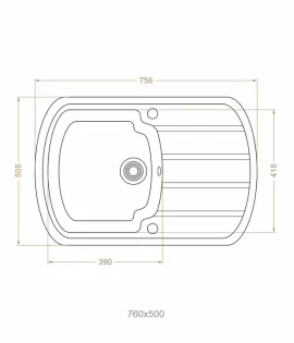 Chiuvetă 760 х 500 mm