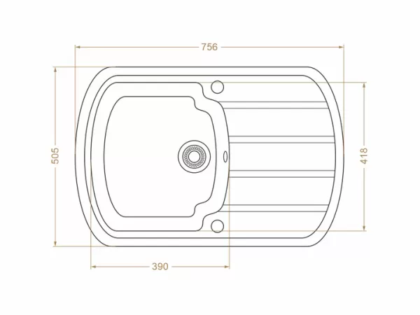 Chiuvetă 760 х 500 mm