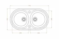 Chiuvetă 780 х 435 / 20 mm