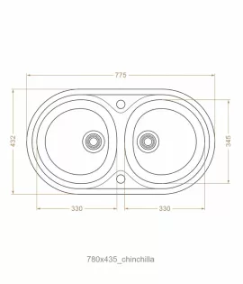 Chiuvetă 780 х 435 / 20 mm