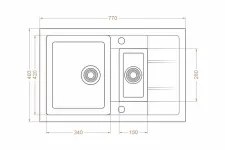 Chiuvetă 780 х 500 / 15 mm