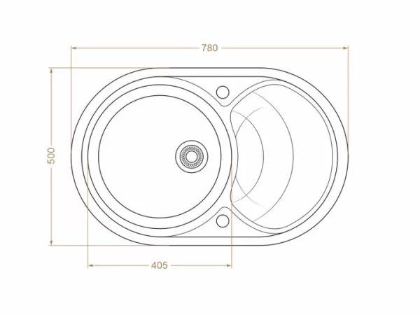 Chiuvetă 780 х 500 mm ELG