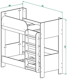 VEGA nr. 19 Pat 2 paturi supraetajate (80*180)
