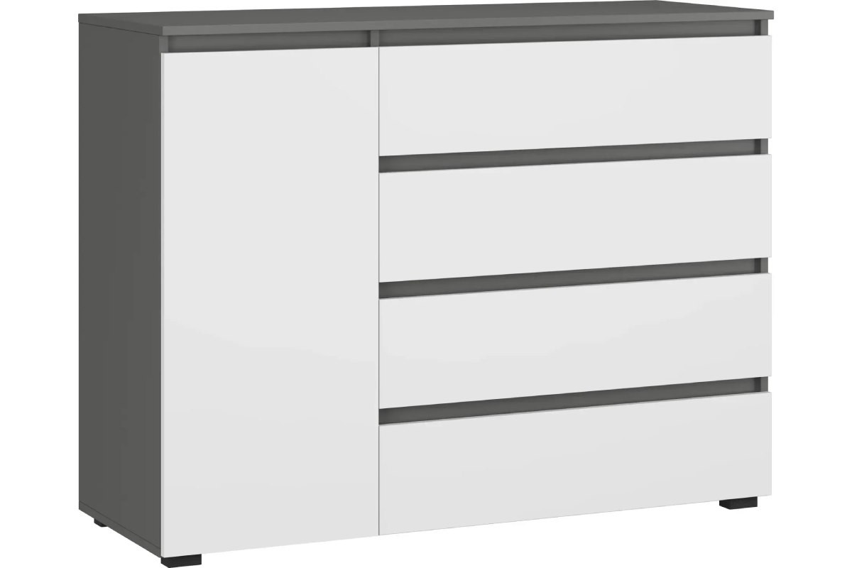 Комод Grand 1200 (1D4S)  Графит / Белый