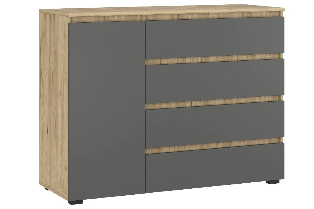 Comoda Grand 1200 (1D4S)  Stejar craft auriu / Grafit