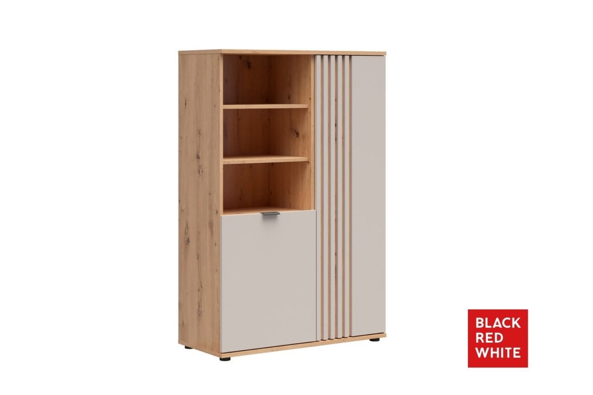 Vitrină cu 2 uși Brevas REG2D (Black Red White)