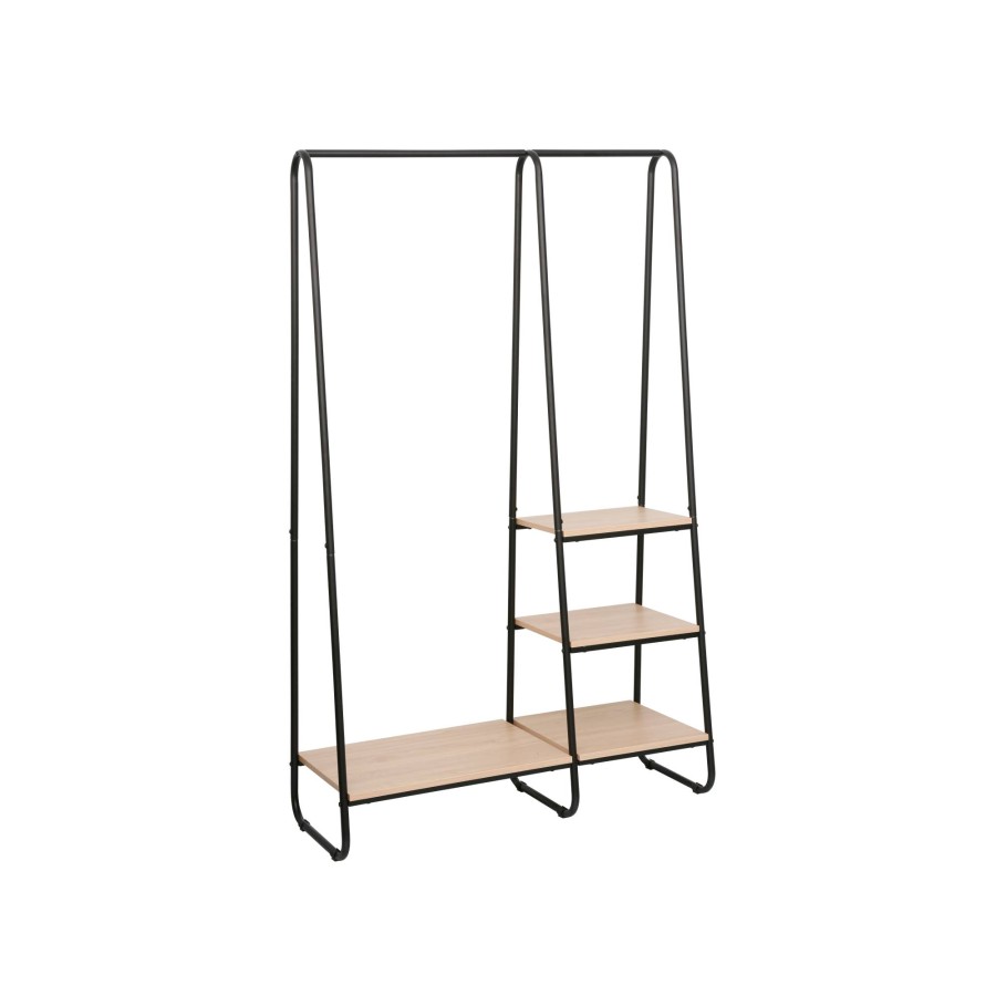 Гардеробная вешалка-стеллаж Hampton 101x40x170H (Дуб / Черный)
