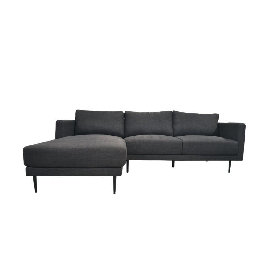 Нераскладной угловой диван левая сторона Era  Dark-Grey