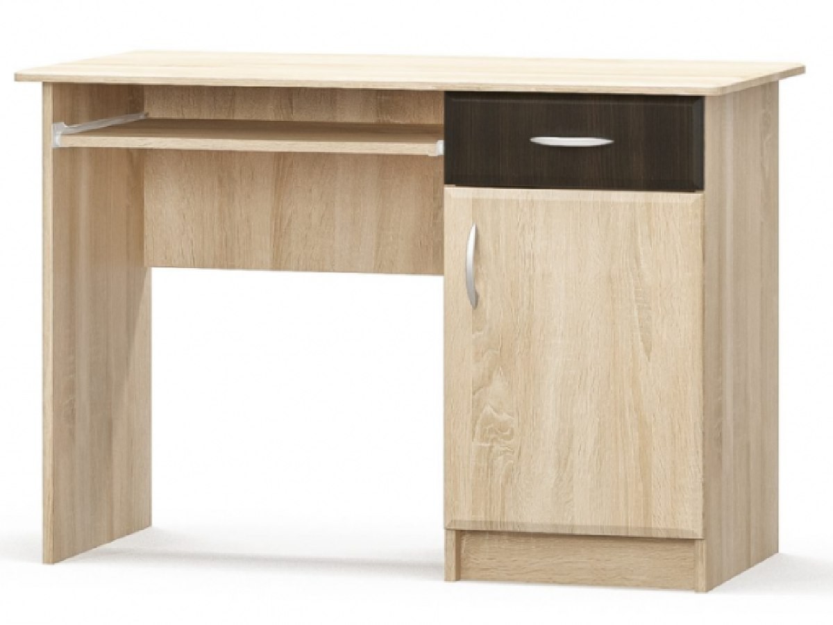 Birou de scris cu 1 casetă (stejar sonoma / wenge)