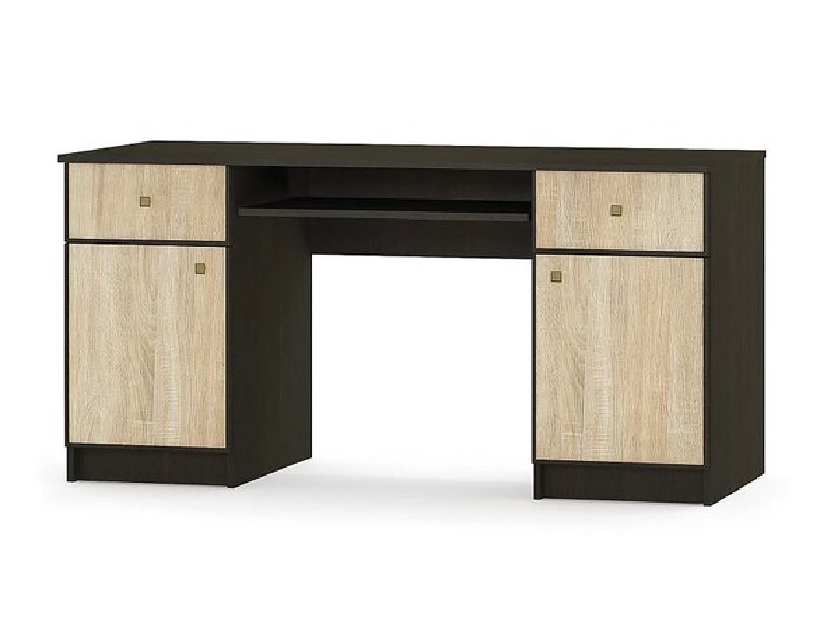 Birou de scris FANTAZIA 2D2Ș (wenge închis / stejar samoa)