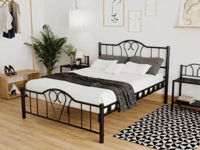 Металлическая кровать Orkide (1.4 x 2.0 м) Черная