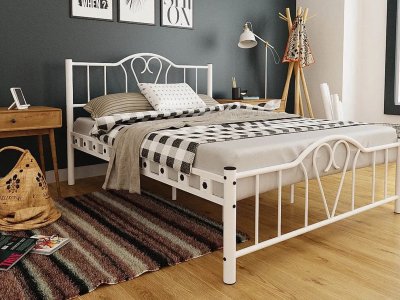 Металлическая кровать Orkide (1.4 x 2.0 м) Белая