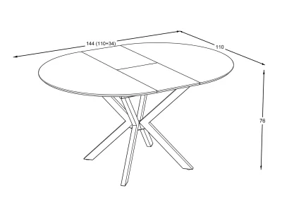 Masă extensibilă Diano 110x110/145 Zirve