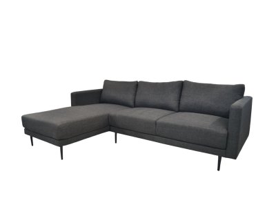 Нераскладной угловой диван левая сторона Era  Dark-Grey