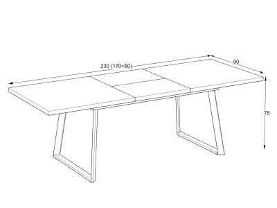 Раздвижной обеденный стол Lavinya 90x170/230 (Senkron Black)