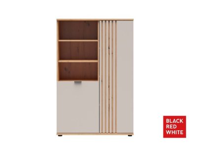 Vitrină cu 2 uși Brevas REG2D (Black Red White)