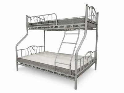 Кровать двухъярусная Orkide Triple 0,9x2,0+1,4x2,0 серая