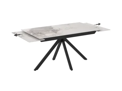 Раскладной обеденный стол Perla (80x140/170/200 см), столешница из синтерированного камня Frost