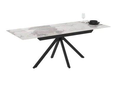 Раскладной обеденный стол Perla (80x140/170/200 см), столешница из синтерированного камня Frost